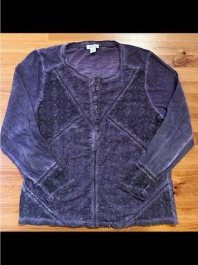 Sundance Purple Henley top Size Large